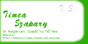 timea szapary business card